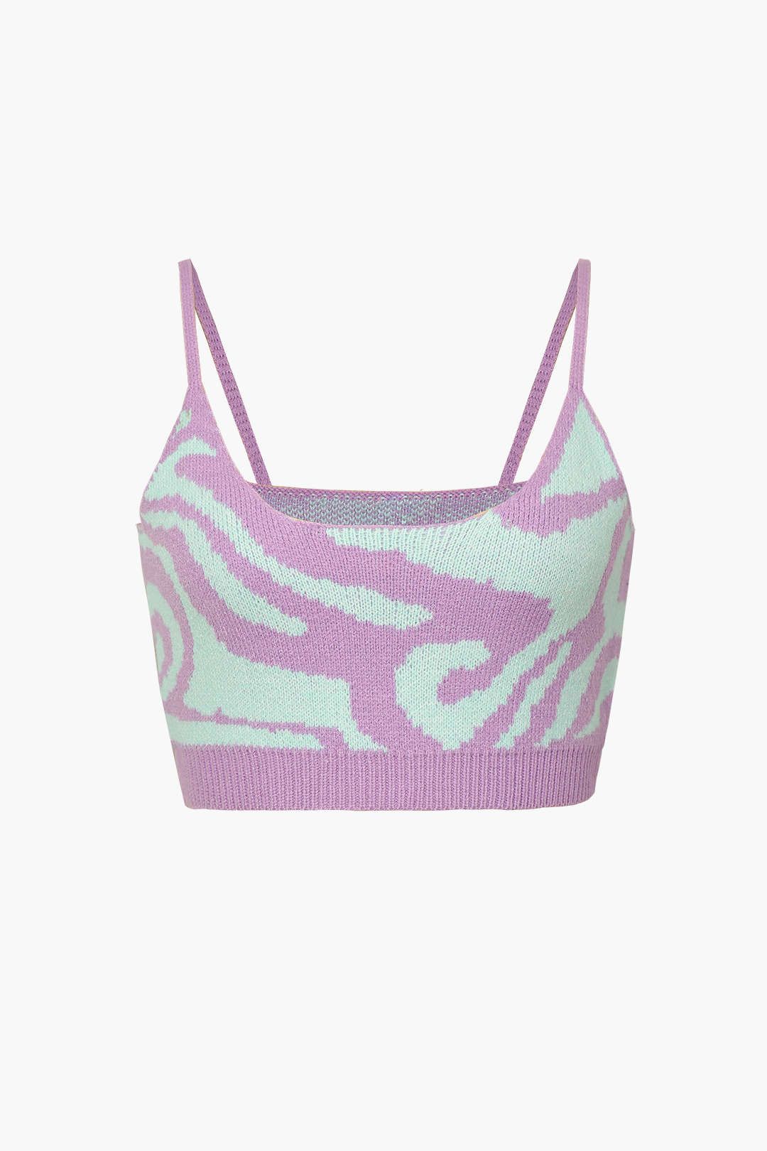 Abstract Pattern Knitted Cami Top sold by Micas