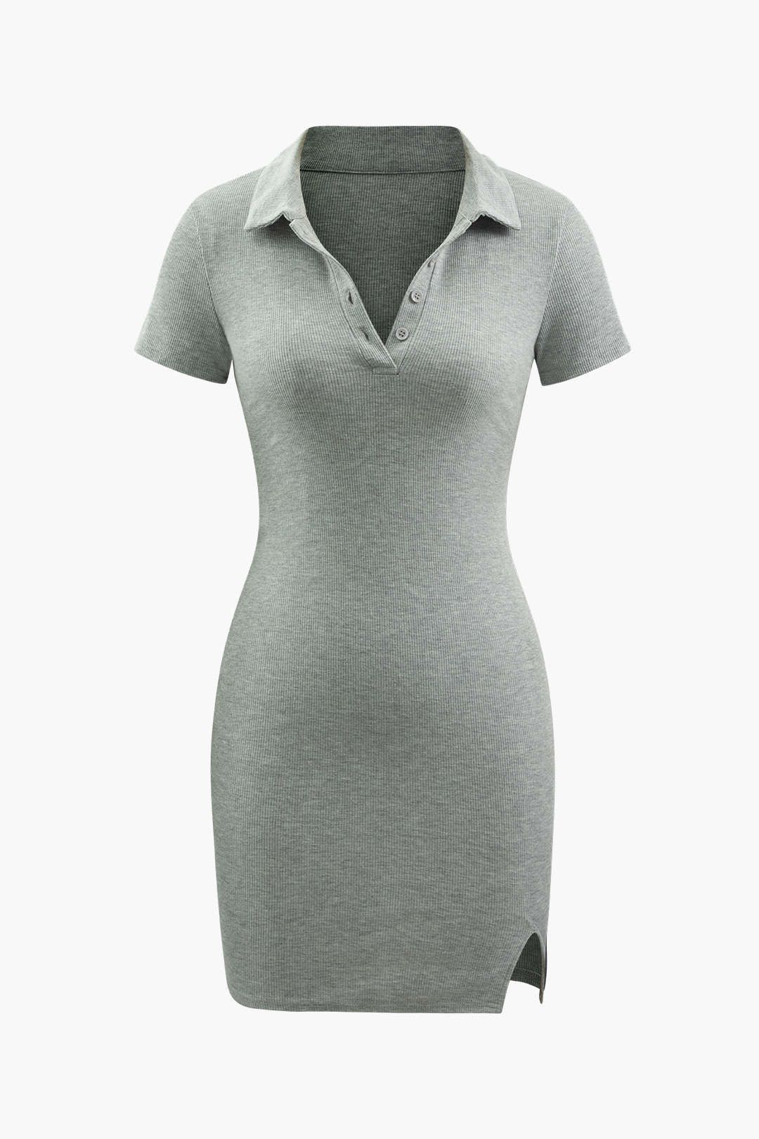 Open Collar Short Sleeve Mini Dress sold by Micas