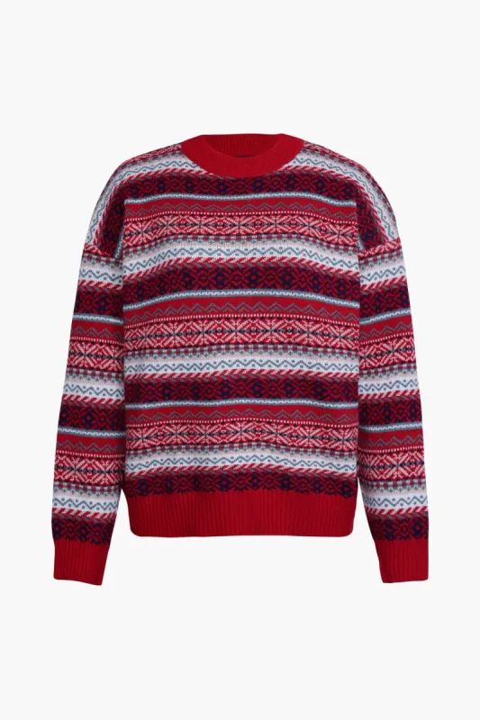 Aztec Fair Isle Mock Neck Christmas Sweater made by Micas