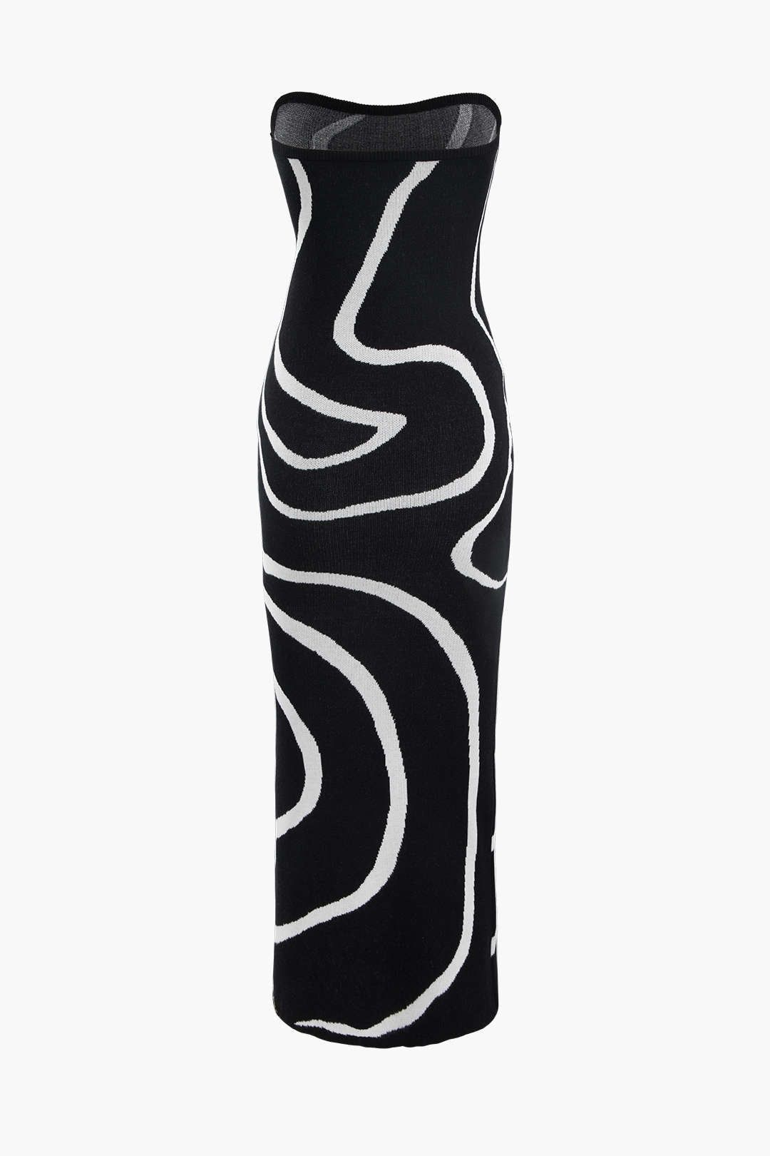 Swirl Stripe Knit Strapless Midi Dress sold by Micas product image thumbnail 2