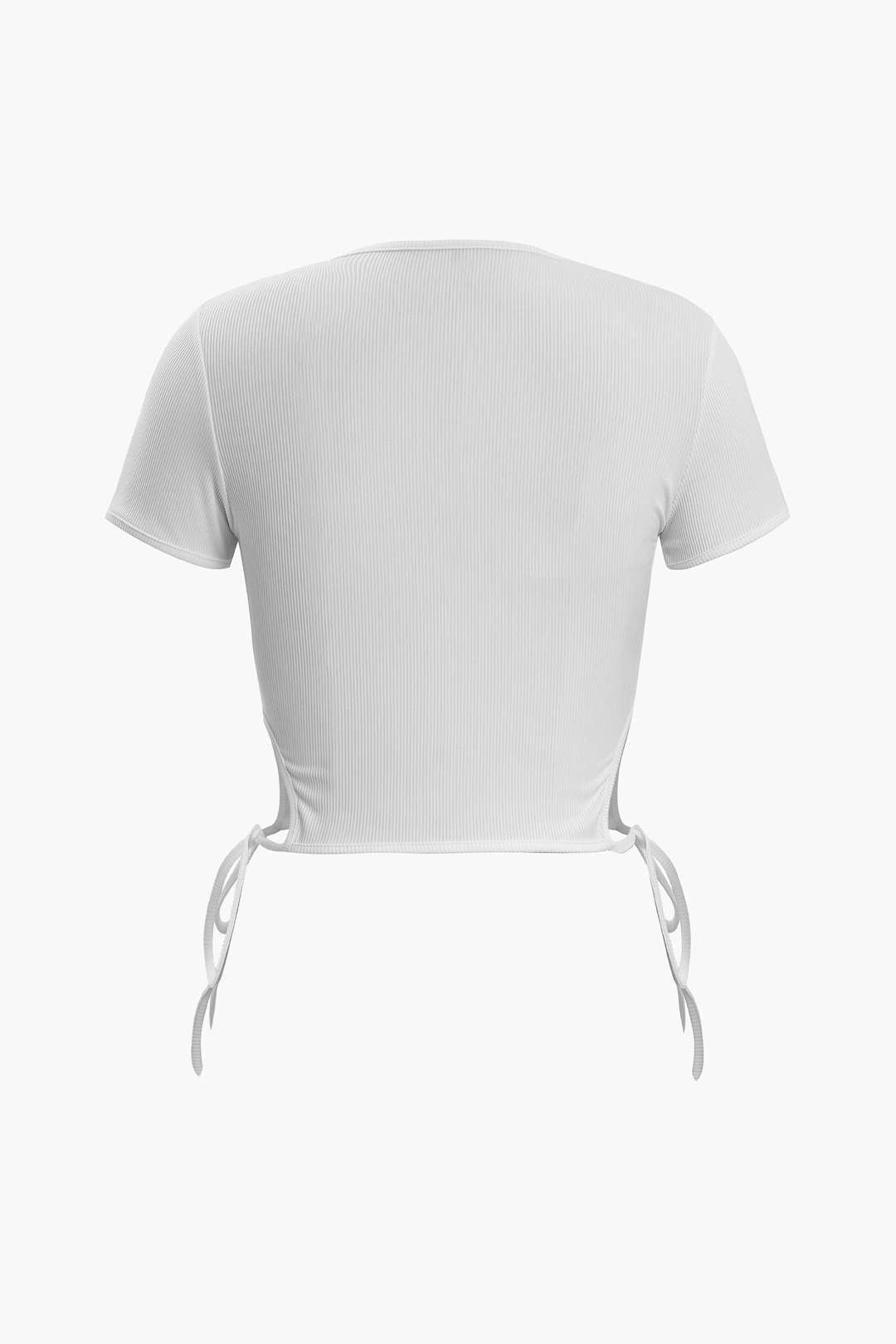 Short Sleeve Cut Out Side Crop T-Shirt sold by Micas product image thumbnail 2