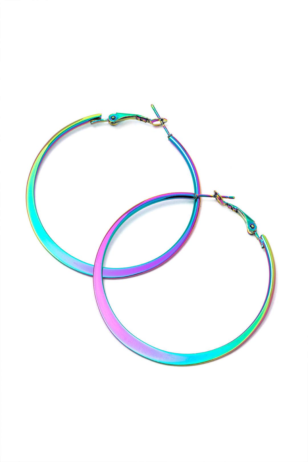 Rainbow Hoop Earrings sold by Micas product image thumbnail 3