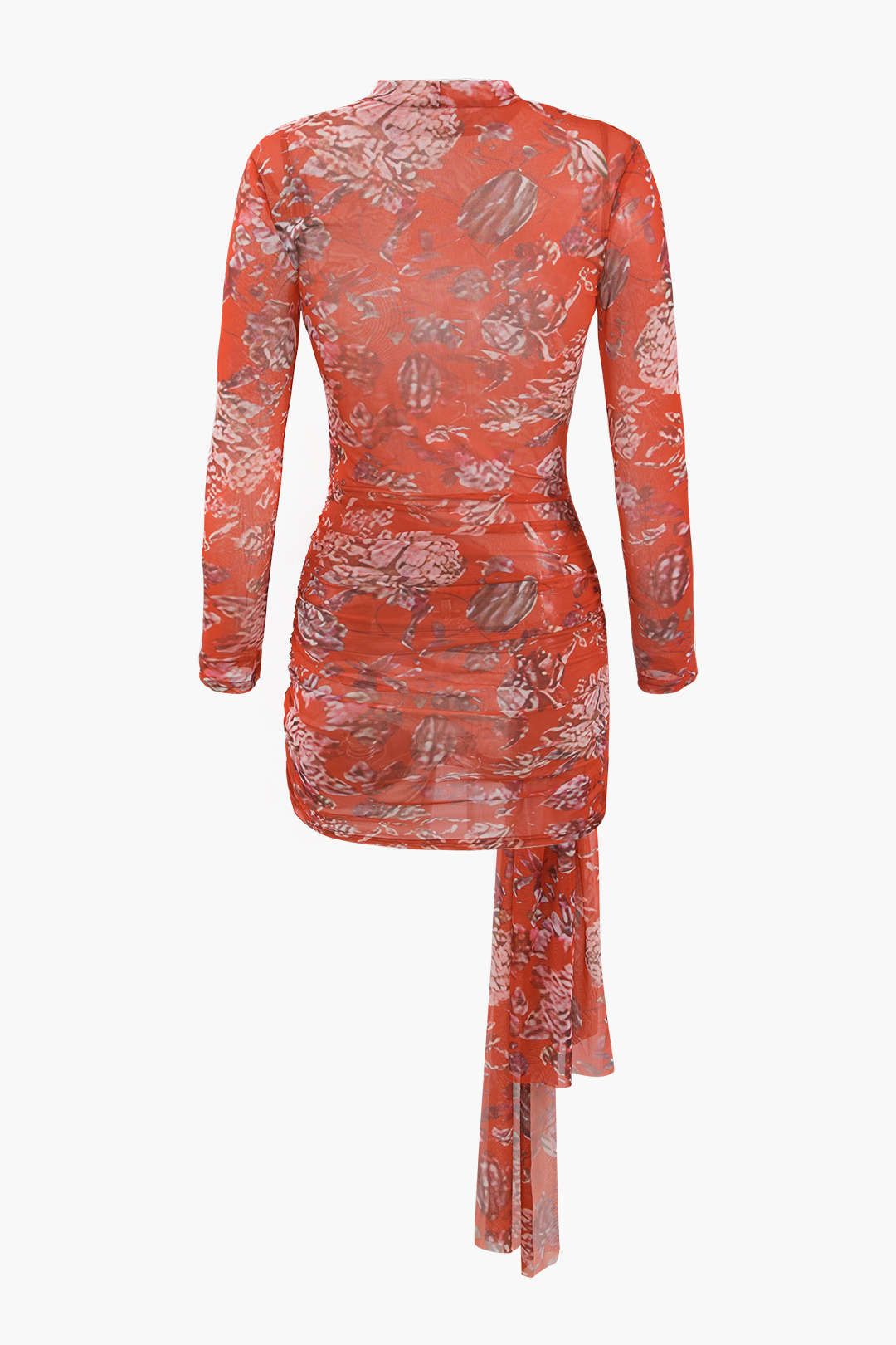 Floral Print Knot Detail Mesh Mini Dress sold by Micas product image thumbnail 2