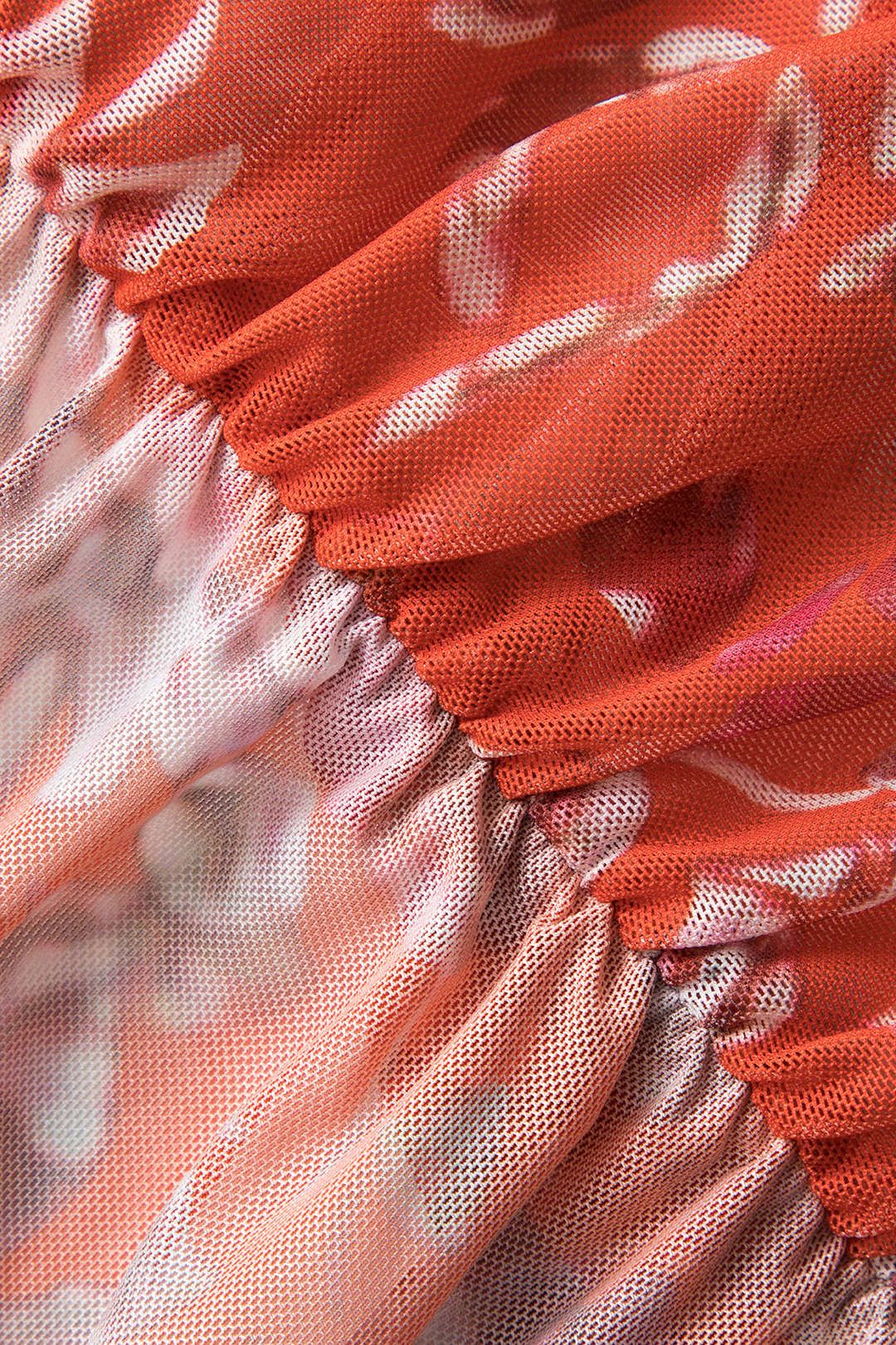 Floral Print Knot Detail Mesh Mini Dress sold by Micas product image thumbnail 4