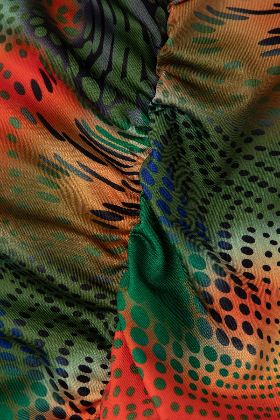 Polka Dot Print One Shoulder Top And Ruched Maxi Skirt Set sold by Micas product image thumbnail 8