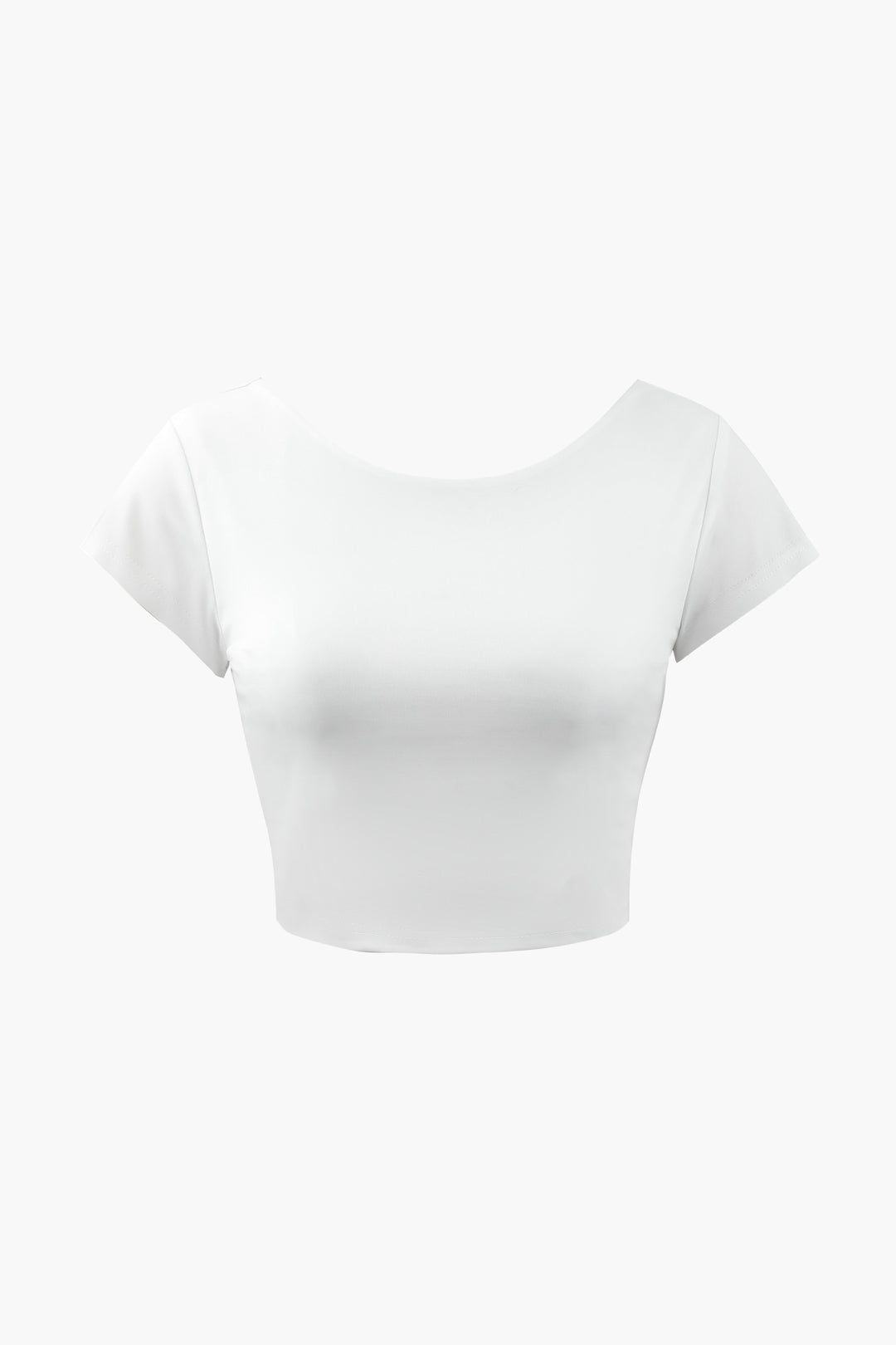 Soft Backless Crop Short Sleeve T-Shirt sold by Micas