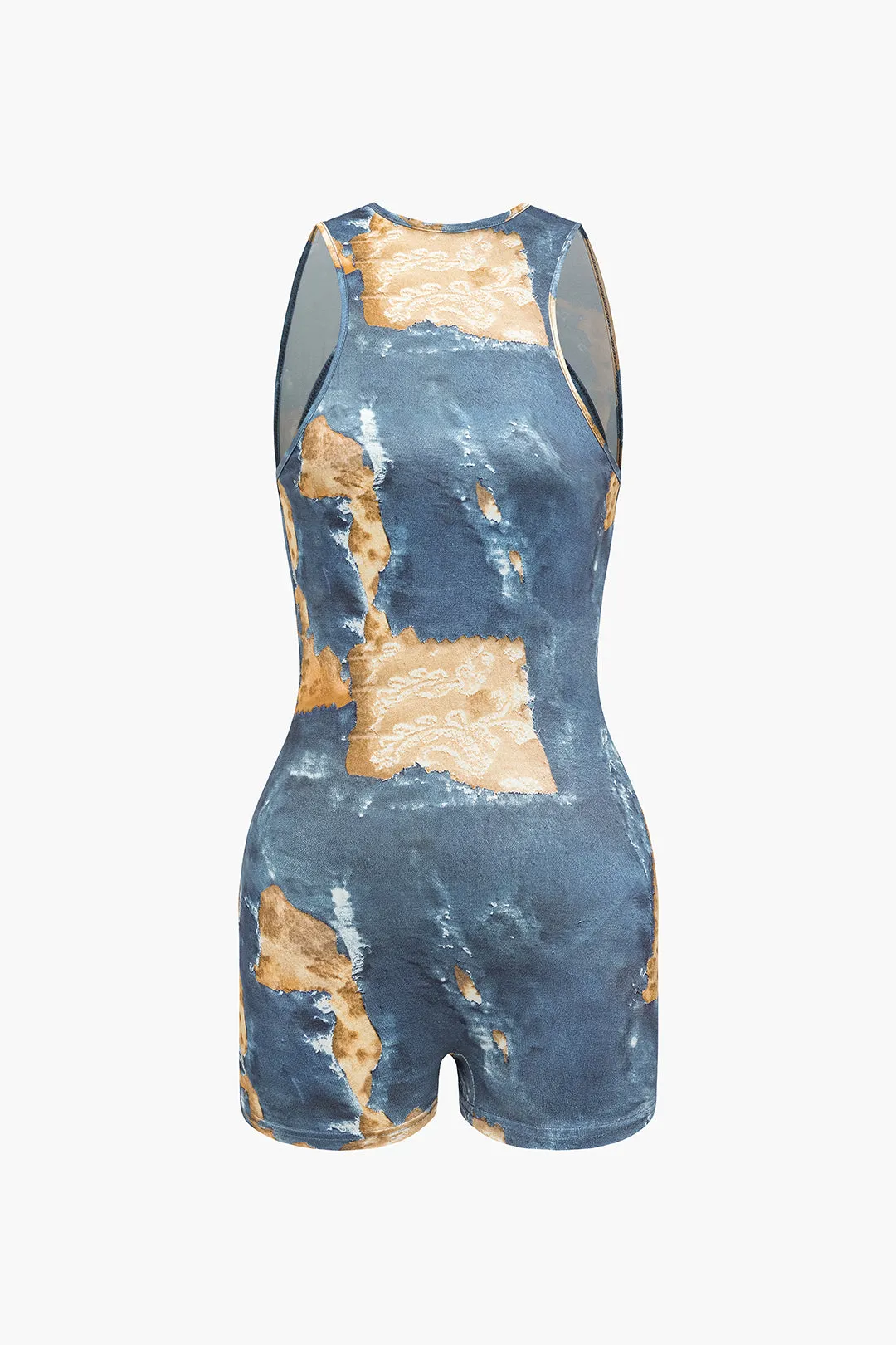 Kunstnerisk print rygfri romper sold by Micas