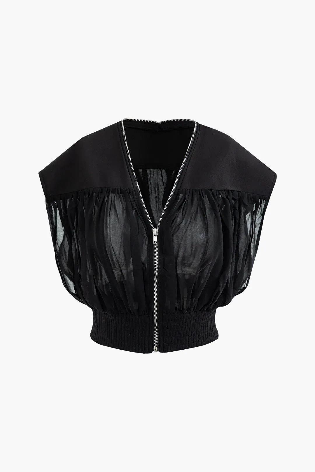 Zipper Patchwork Vest sold by Micas