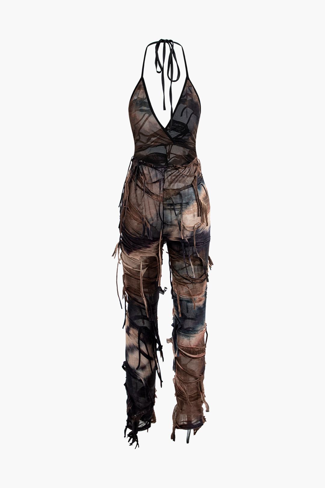 Tie Dye Distressed Halter Jumpsuit sold by Micas product image thumbnail 2