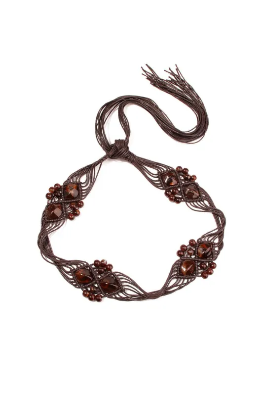 Tassel and Beaded Waist Belt sold by Micas