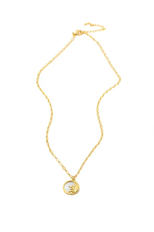 Round Sun Pendant Necklace sold by Micas