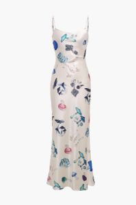 Satin Mushroom Print Maxi Slip Dress sold by Micas