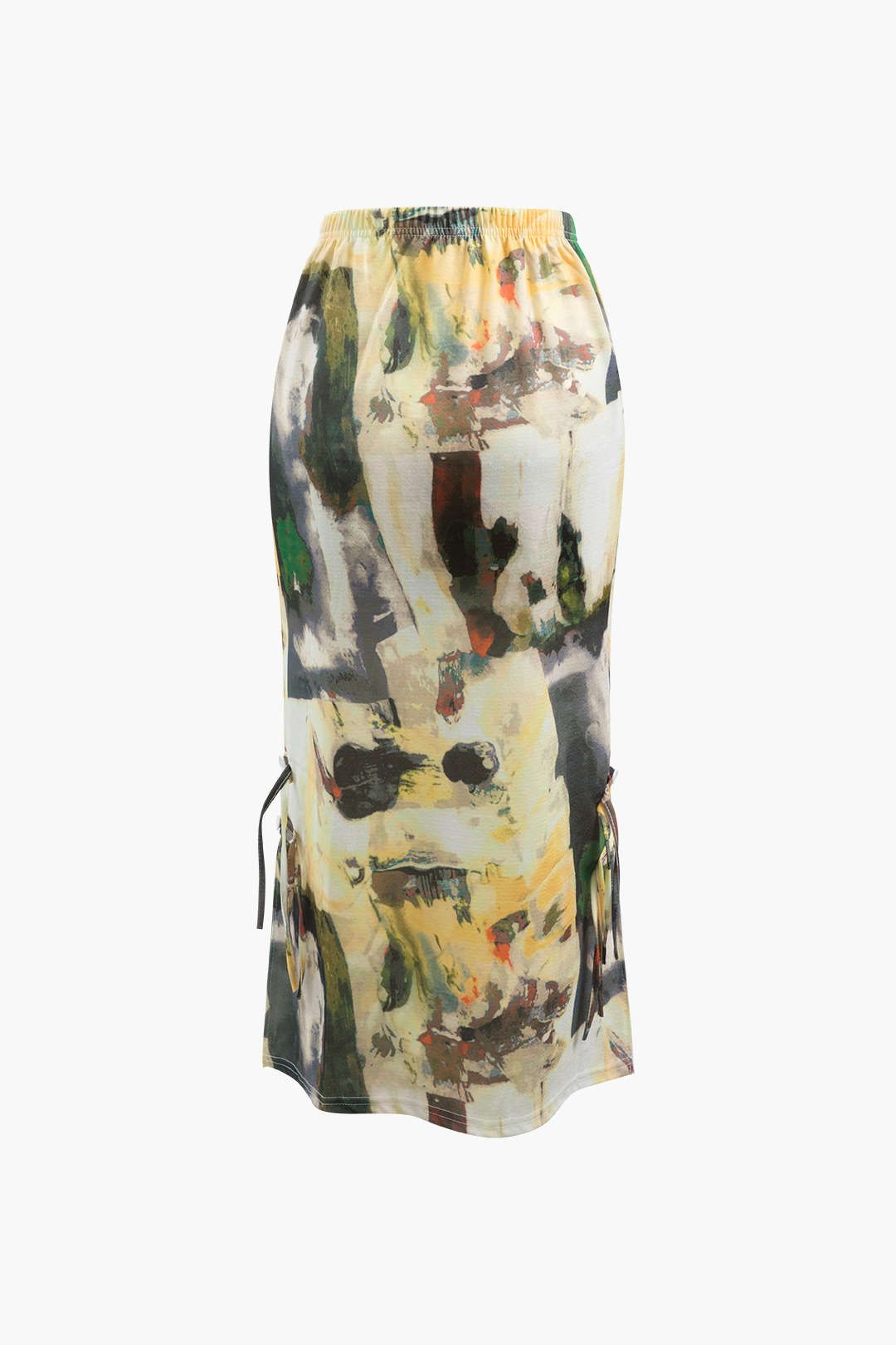 Abstract Print Slit Midi Skirt sold by Micas product image thumbnail 2