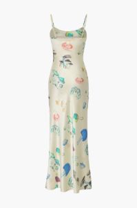 Satin Mushroom Print Maxi Slip Dress sold by Micas