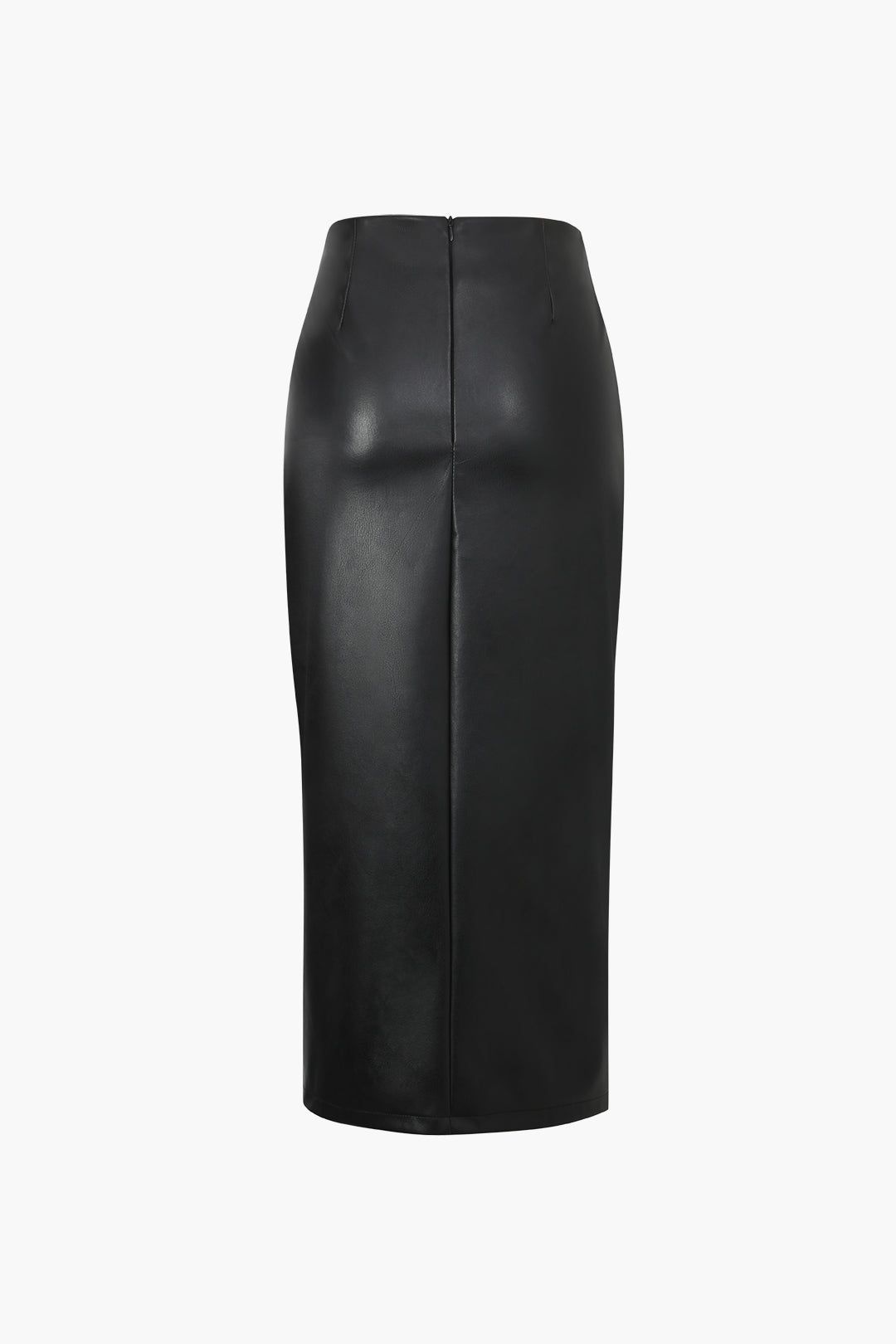 Faux Leather Side Slit Midi Skirt sold by Micas product image thumbnail 2