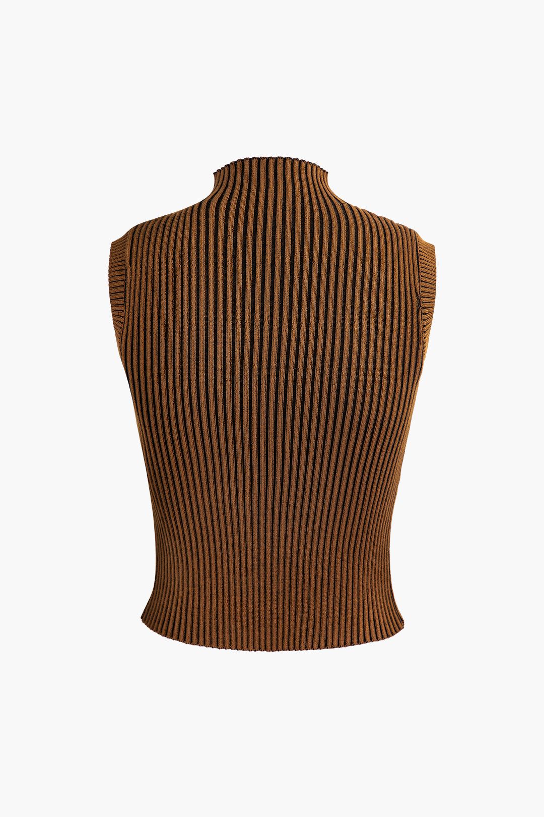 Printed Mock Neck Rib Knit Tank Top sold by Micas product image thumbnail 2