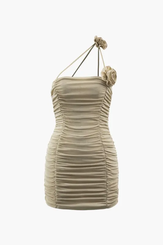 Rose Strappy Ruched Mini Dress sold by Micas