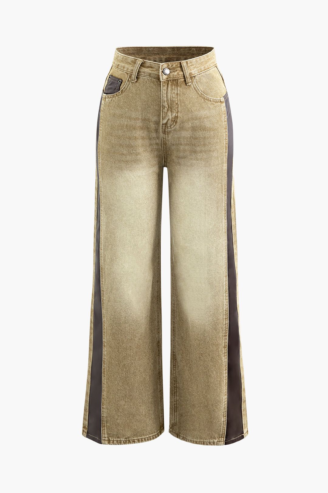 Ombre Patchwork Wide Leg Jeans sold by Micas