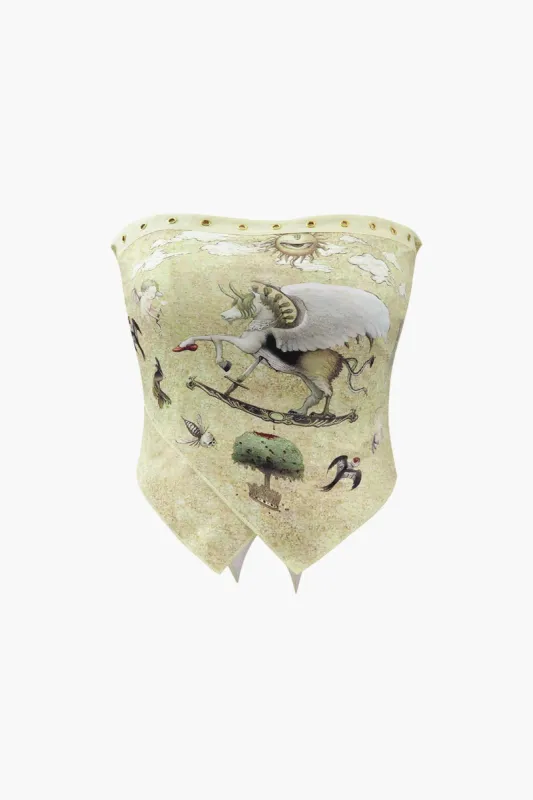 Painting Print Scarf Top sold by Micas