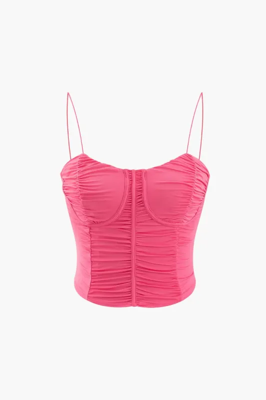 Spaghetti Strap Ruched Cami Top sold by Micas