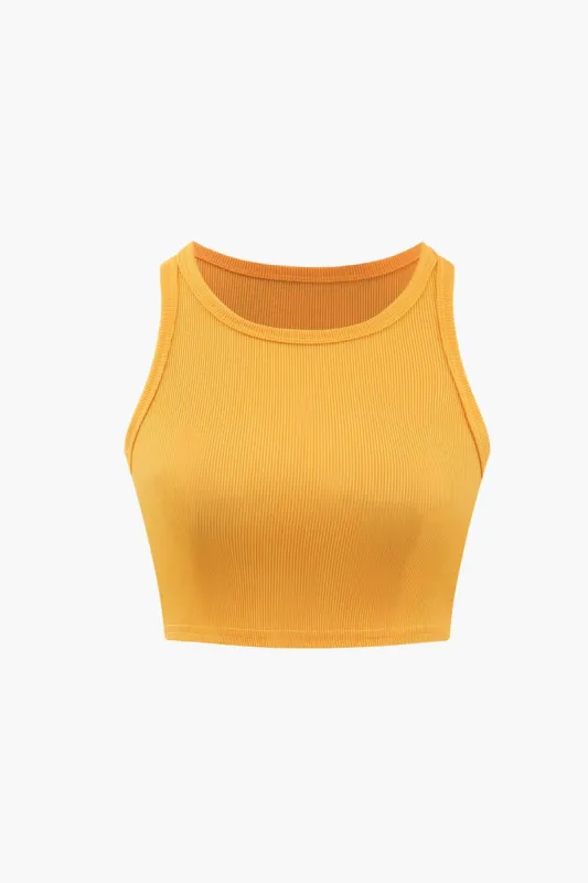 Solid Rib Knit Tank Top sold by Micas