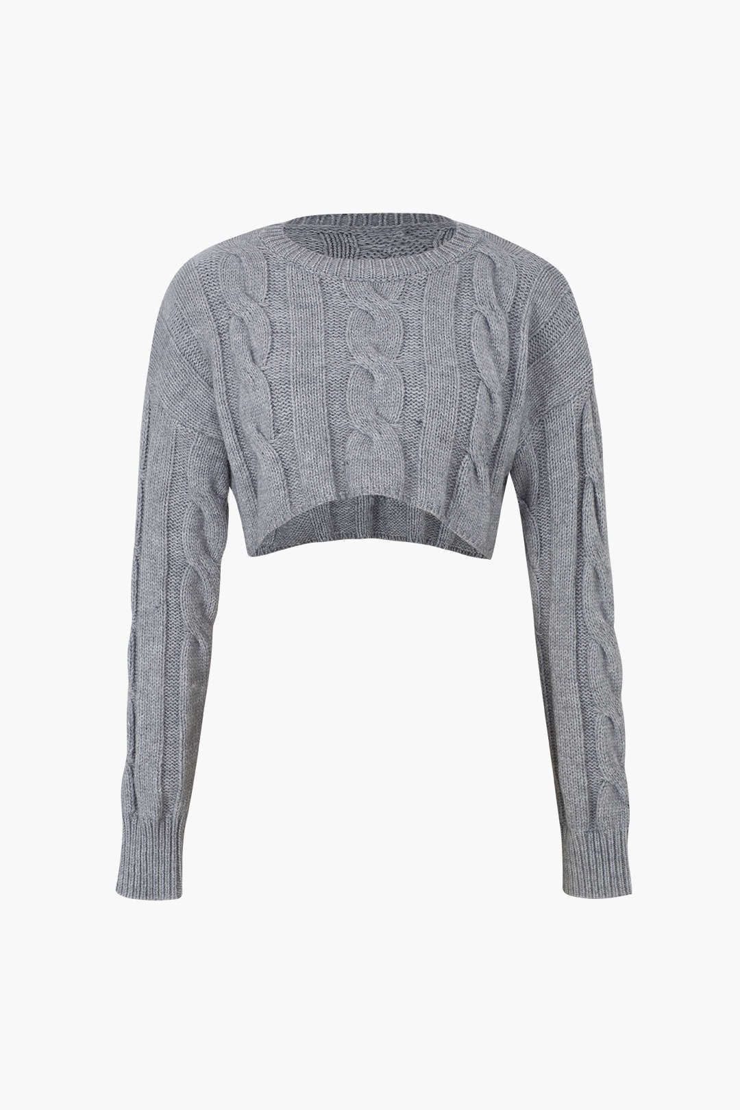 Cropped Cable Sweater sold by Micas