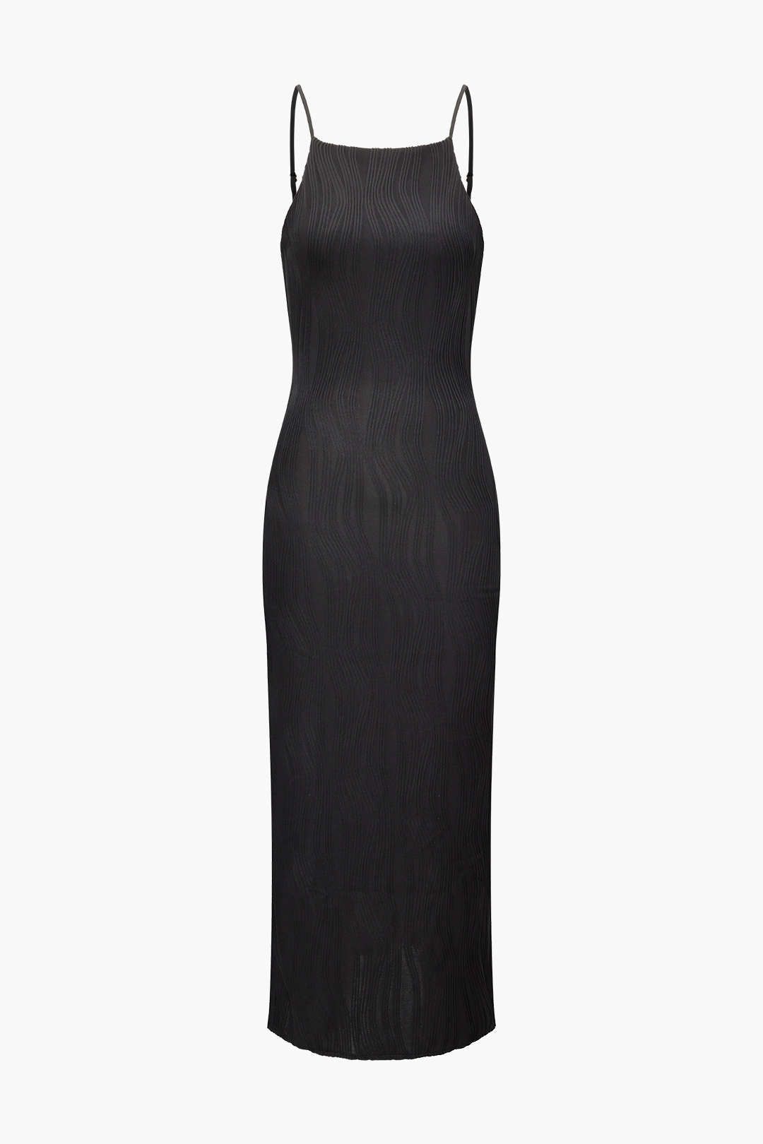 Textured Back Slit Maxi Dress sold by Micas