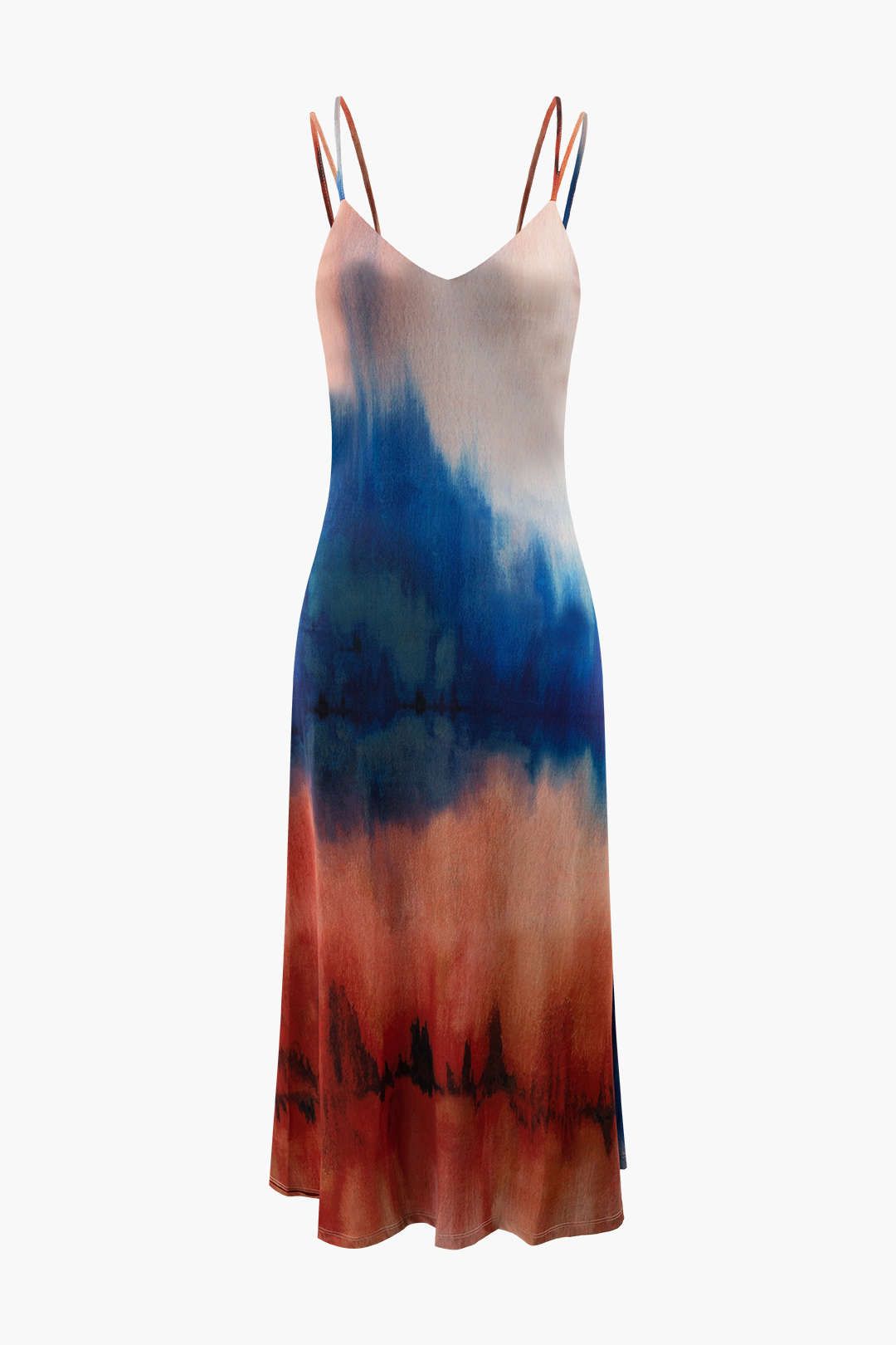 Tie Dye V-neck Double Strap Midi Dress sold by Micas