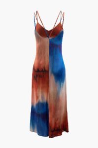 Tie Dye V-neck Double Strap Midi Dress sold by Micas