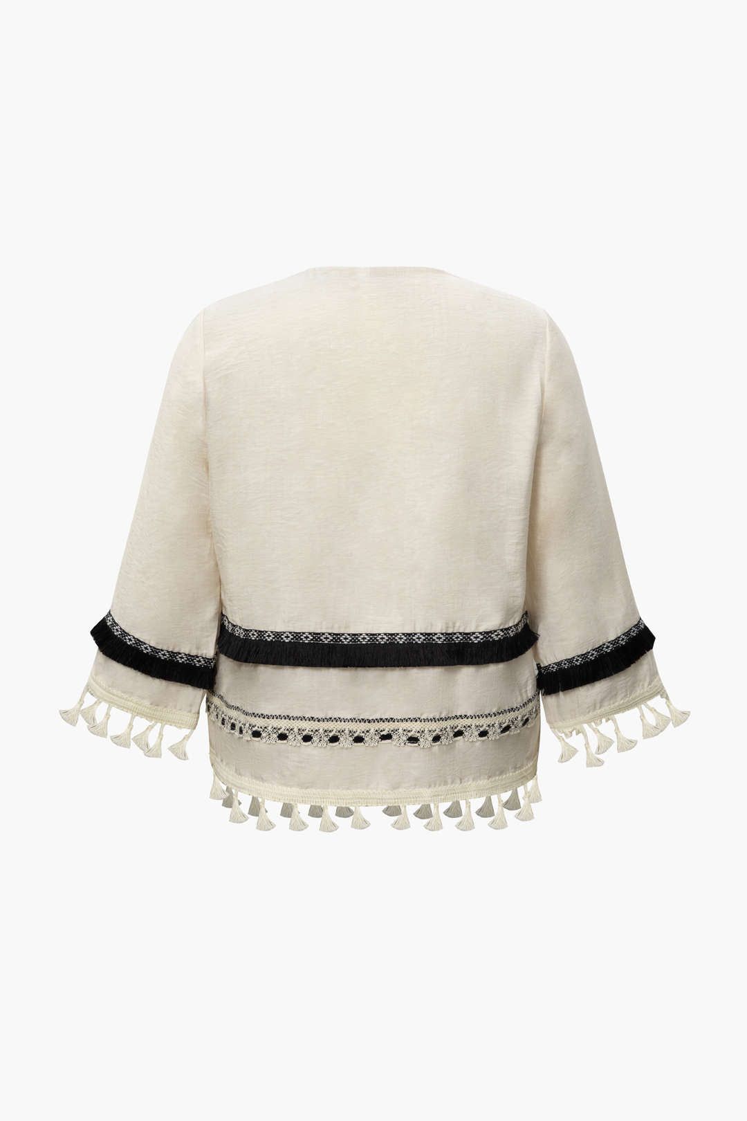 V-neck Aztec Tie Front Tassel Blouse sold by Micas product image thumbnail 2