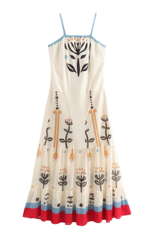 Artistic Print Slip Midi Dress sold by Micas