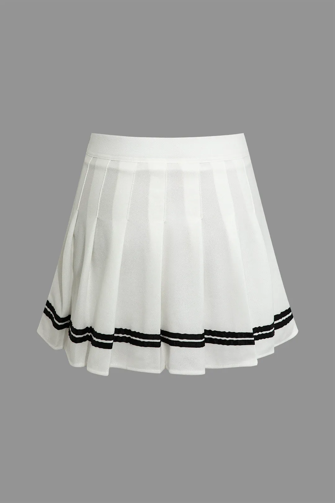 Stripe Print Pleated A-Line Skirt sold by Micas product image thumbnail 4