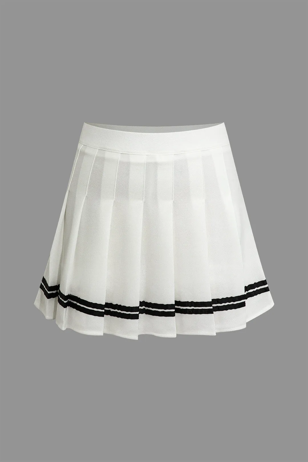 Stripe Print Pleated A-Line Skirt sold by Micas product image thumbnail 3