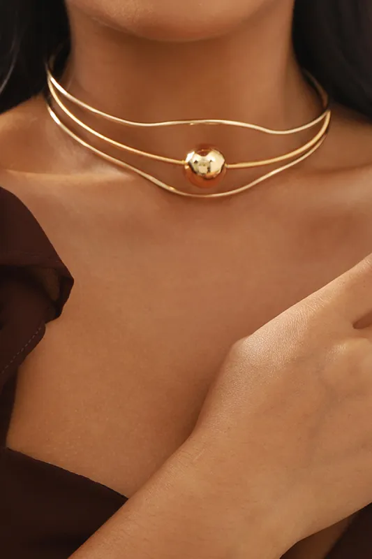 Cutout Linear Sphere Necklace sold by Micas