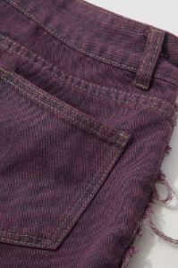 Denim Frayed Destroyed Mini Skirt sold by Micas