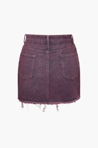 Denim Frayed Destroyed Mini Skirt sold by Micas