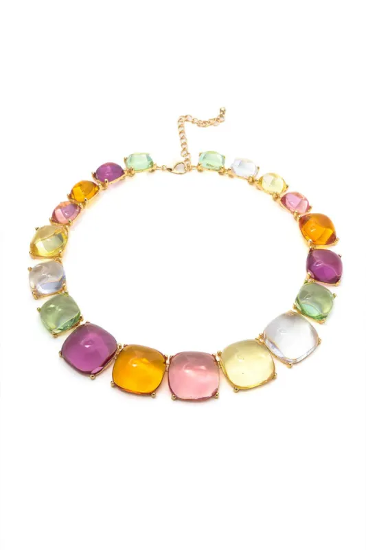 Multicolored Resin Necklace sold by Micas