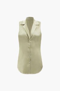 Satin Sleeveless Button-Up Shirt sold by Micas