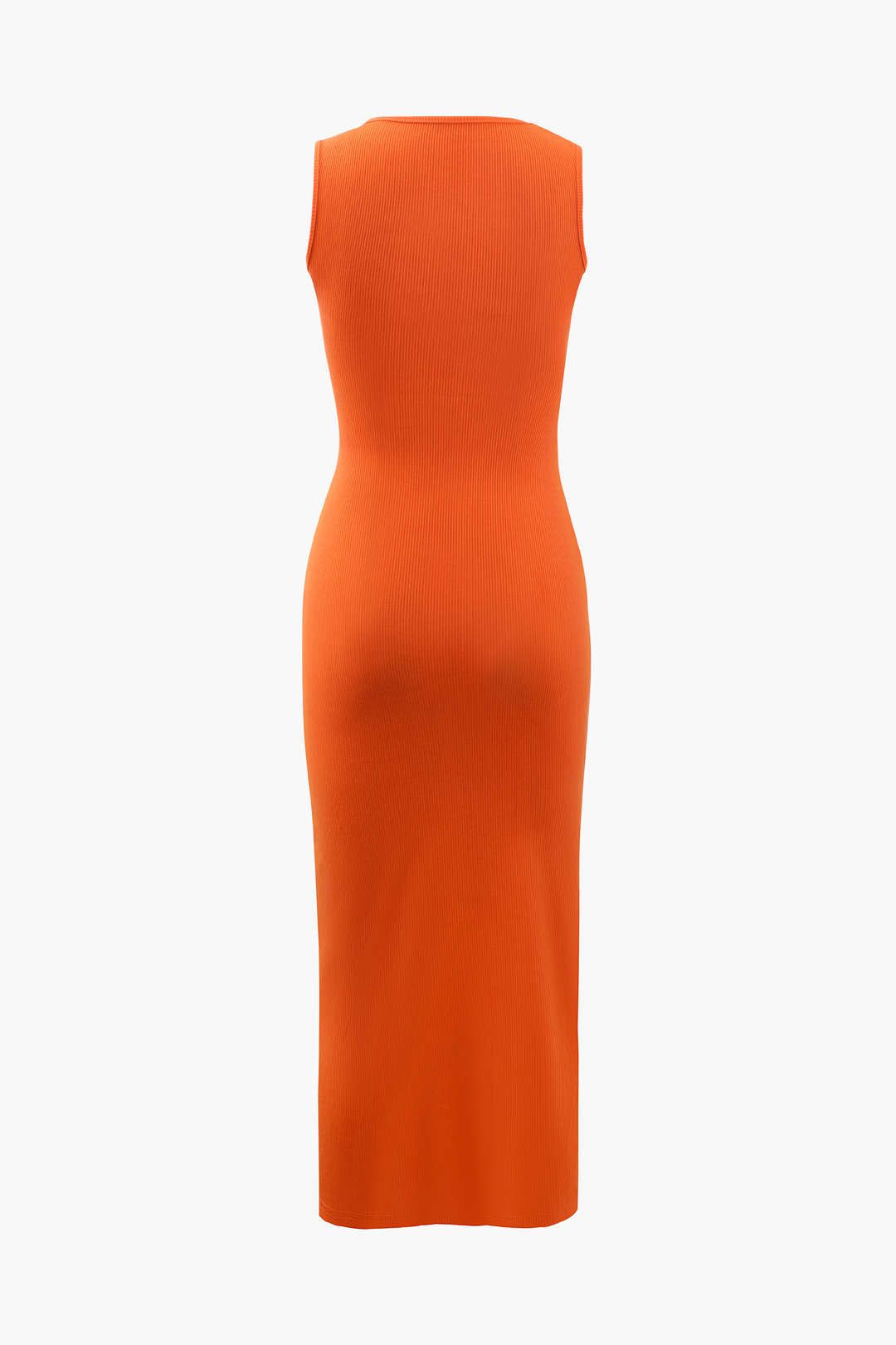 Ribbed Cut Out Side Slit Sleeveless Maxi Dress sold by Micas product image thumbnail 2