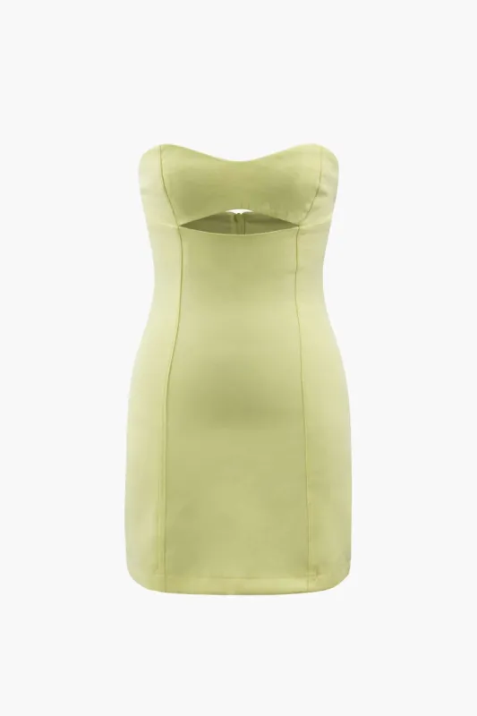 Cut Out Front Strapless Mini Dress sold by Micas