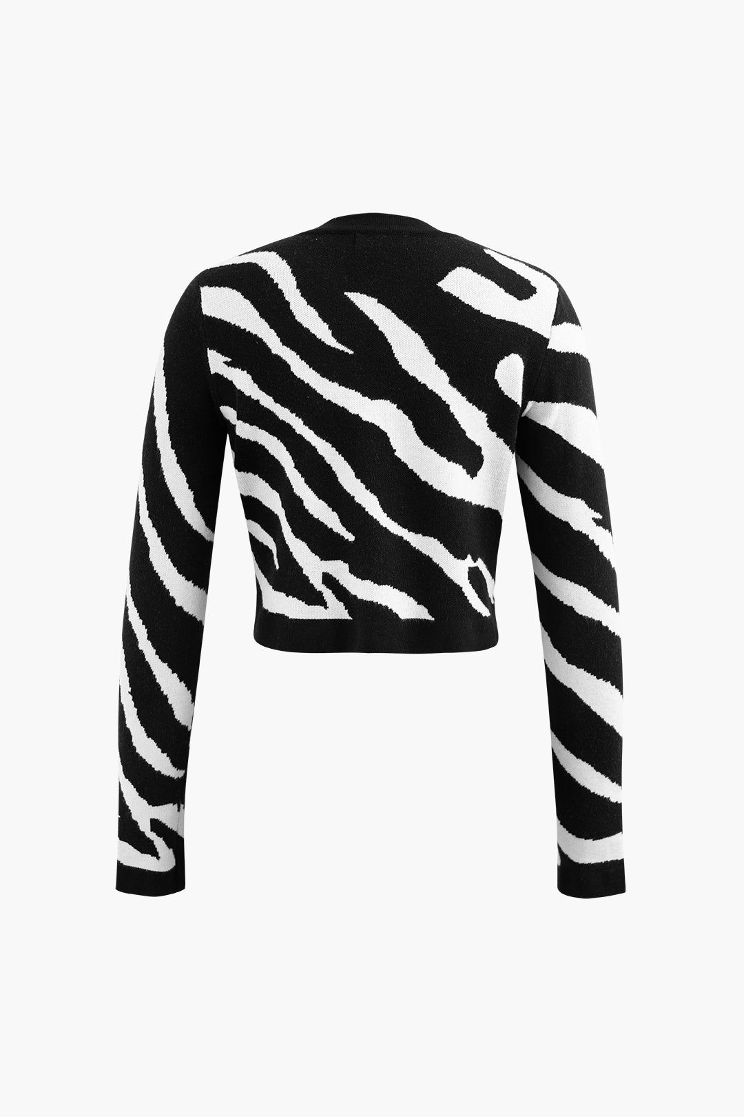 Zebra Pattern Button Up Knit Cardigan And Mini Skirt Set sold by Micas product image thumbnail 4