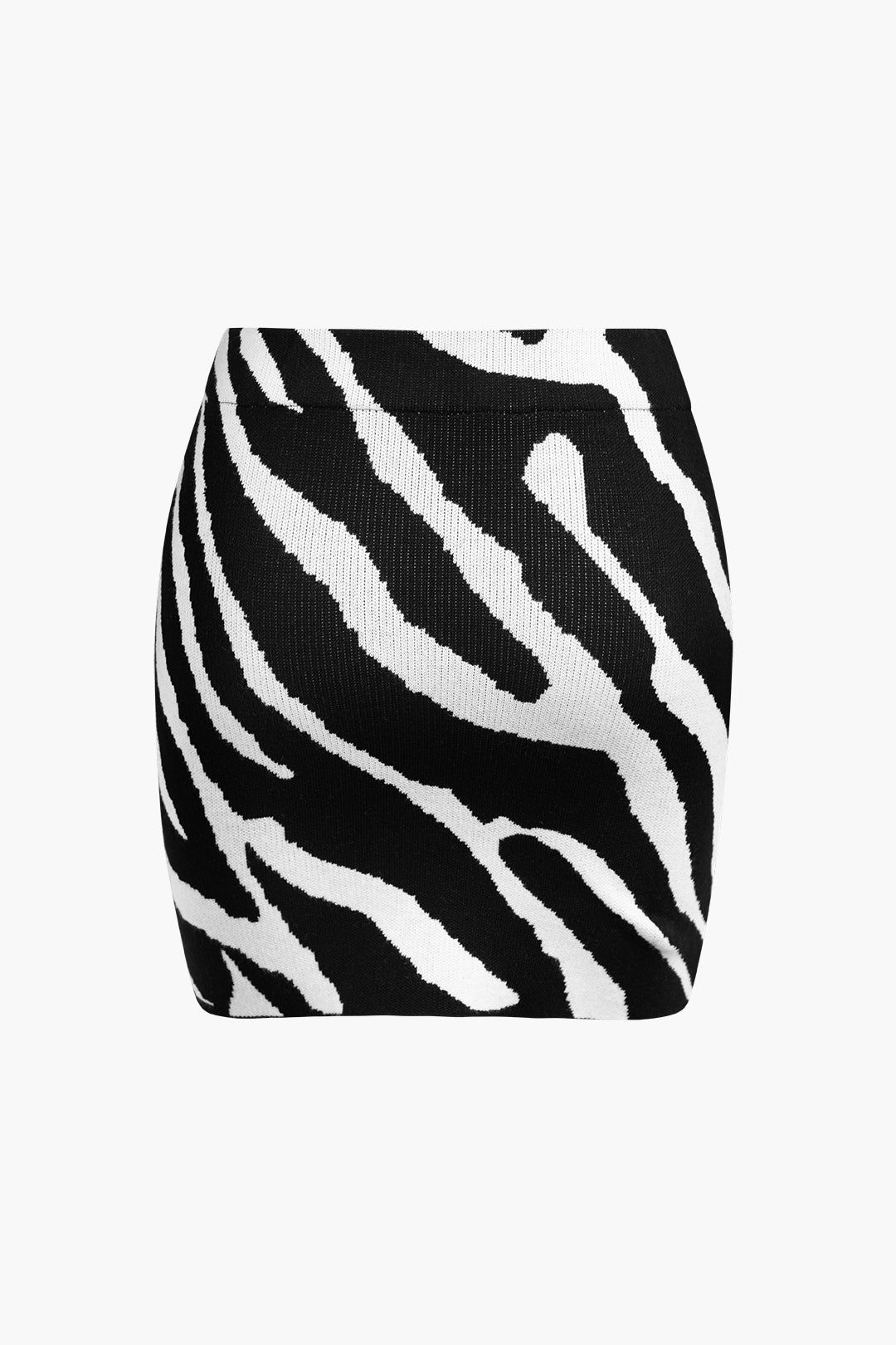 Zebra Pattern Button Up Knit Cardigan And Mini Skirt Set sold by Micas product image thumbnail 5