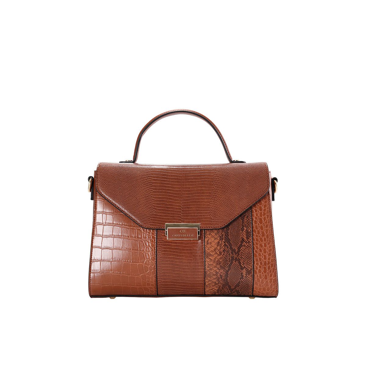 Croc-effect Leather Cross-body Bag sold by Micas