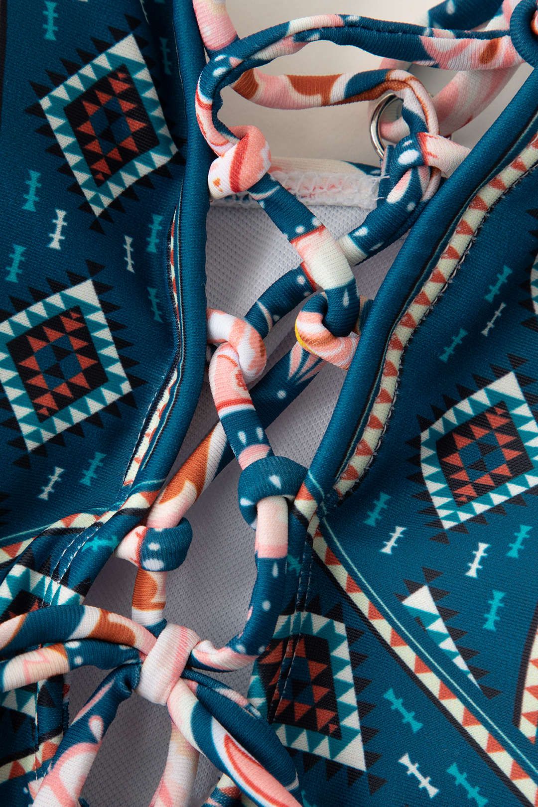 Paisley Print Tie Front One-piece Swimsuit sold by Micas product image thumbnail 6