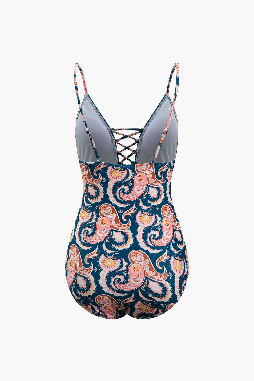 Paisley Print Tie Front One-piece Swimsuit sold by Micas product image thumbnail 2