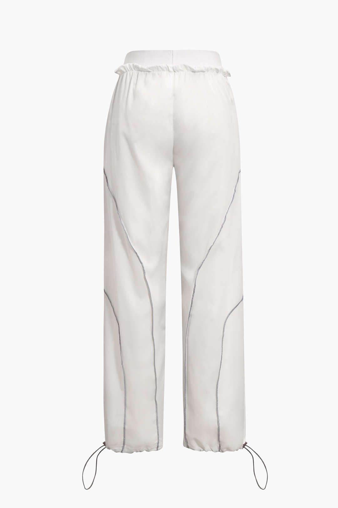 High Waisted Stitching Detail Toggle Straight Leg Pants sold by Micas product image thumbnail 2