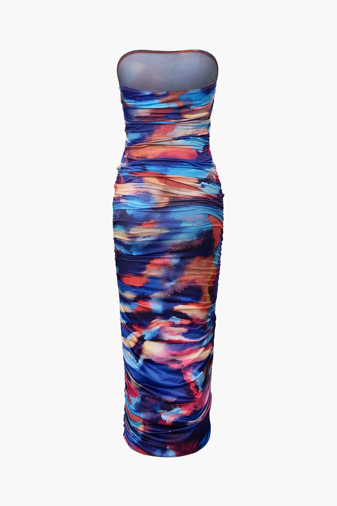 Tie Dye Strapless Ruched Maxi Dress With Gloves sold by Micas product image thumbnail 3