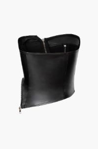 Faux Leather Multi Zipper Tube Top sold by Micas