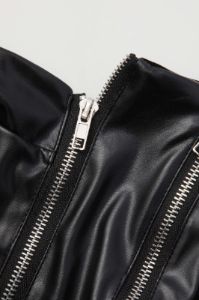 Faux Leather Multi Zipper Tube Top sold by Micas