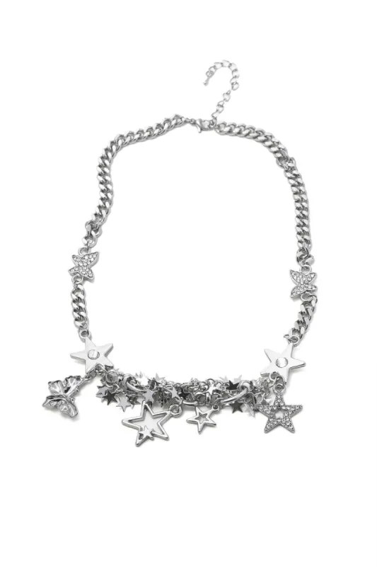 Pave Star & Butterfly Necklace sold by Micas